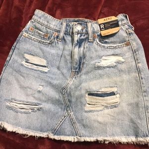 Cute ripped denim skirt